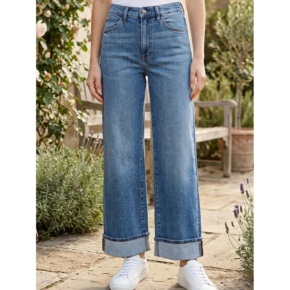 Hudson Jolene Wide Leg Blue Jeans Size 26 Dickinson NWT High Rise
